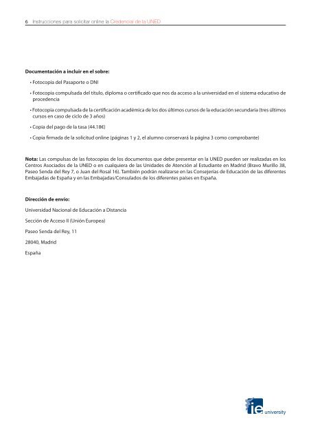 Credencial de la UNED - IE