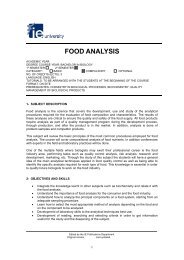 FOOD ANALYSIS - IE