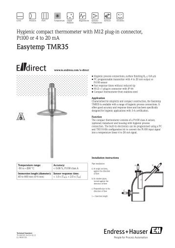 TD Easytemp TMR35 (PDF 256,0 kB) - Endress+Hauser Ireland