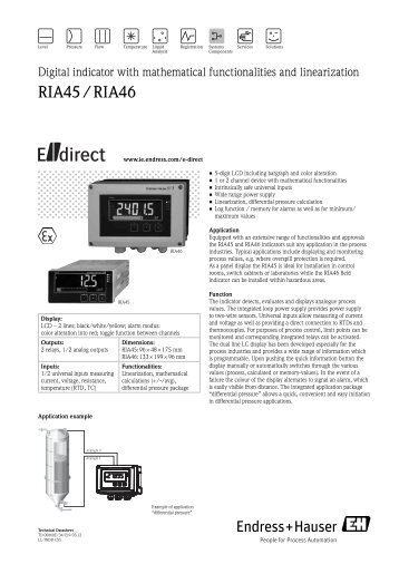TD RIA45 / RIA46 (PDF 505,0 kB) - Endress+Hauser Ireland