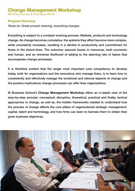 Change Management Workshop Program Brochure[pdf] - IE