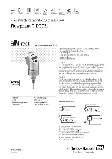 TD Flowphant T DTT31 (PDF 311,0 kB) - Endress+Hauser Ireland