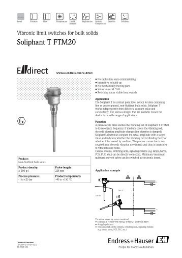 TD Soliphant T FTM20 (PDF 727,0 kB) - Endress+Hauser Ireland