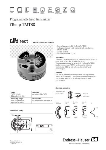 TD iTemp TMT80 (PDF 254,0 kB) - Endress+Hauser Ireland