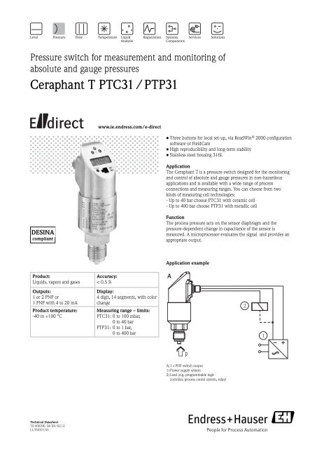 Ceraphant T Ptc31 Ptp31 Endress Hauser Ireland