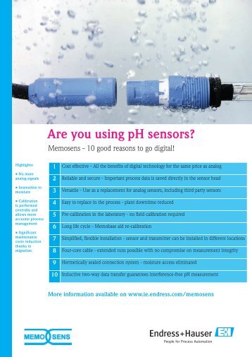 Are you using pH sensors? - Endress+Hauser Ireland