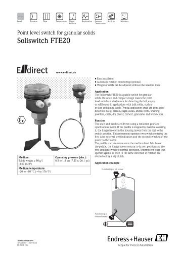 Soliswitch FTE20 - Endress+Hauser Ireland