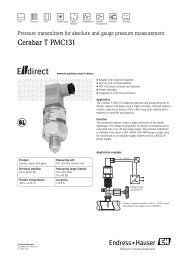 TD Cerabar T PMC131 (PDF 348,0 kB) - Endress+Hauser Ireland