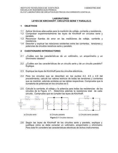 Circuitos Serie Y Paralelo Pdf Escuela De Ingenieraa