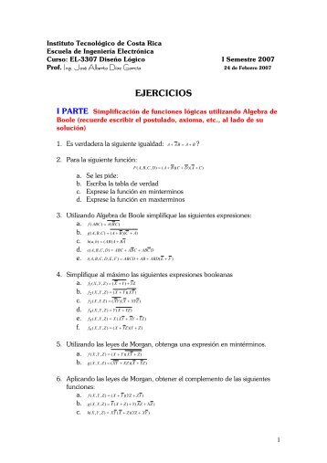 EJERCICIOS - Escuela de IngenierÃ­a ElectrÃ³nica - TecnolÃ³gico de ...