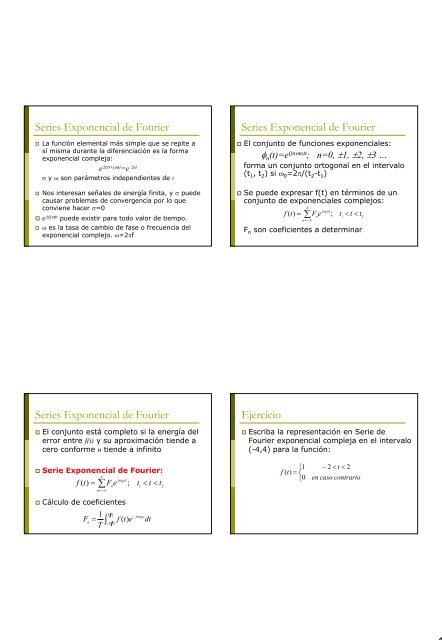 Series Exponencial De Fourier Series Exponencial De Fourier Series
