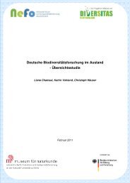 Deutsche Biodiversitätsforschung im Ausland - Übersichtsstudie