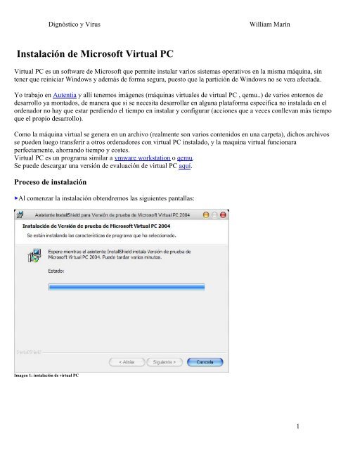 InstalaciÃ³n de Microsoft Virtual PC
