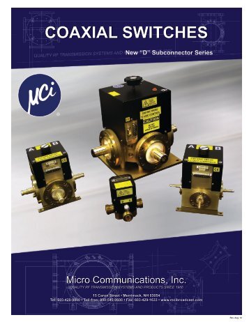 MCI Series 61000 SWITCHES-Index Page.pub