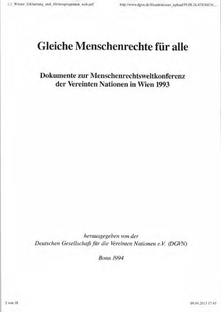 Wiener ErklÃ¤rung und Aktionsprogramm - Deutsche Gesellschaft fÃ¼r ...