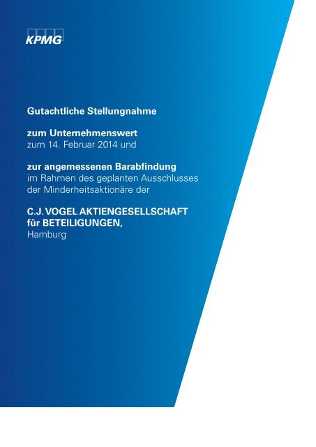 Gutachtliche Stellungnahme zum Unternehmenswert - CJ VOGEL ...