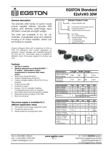 EGSTON Standard E2xFxW3 30W - Industrial Electronics GmbH