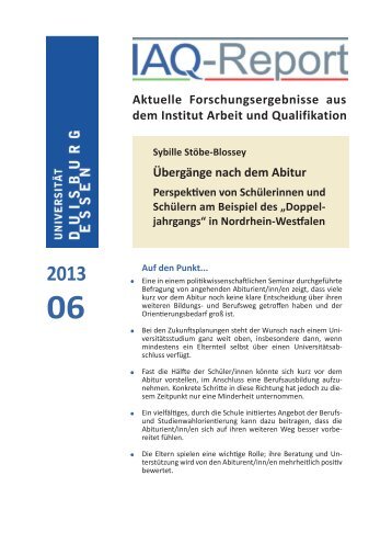 IAQ-Report 2013-06 als PDF - Institut Arbeit und Qualifikation