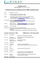 Training course Technical-economic modelling with the ... - iea-etsap