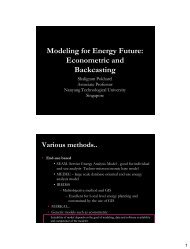 Modeling for Energy Future: Econometric and Backcasting - iea-etsap