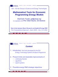 Mathematical Tools for Economic Programming Energy ... - iea-etsap