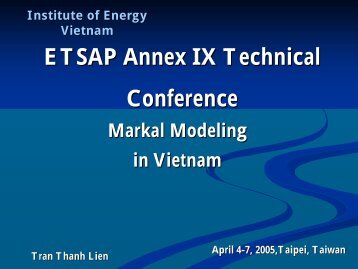 MARKAL Modeling in Vietnam - iea-etsap