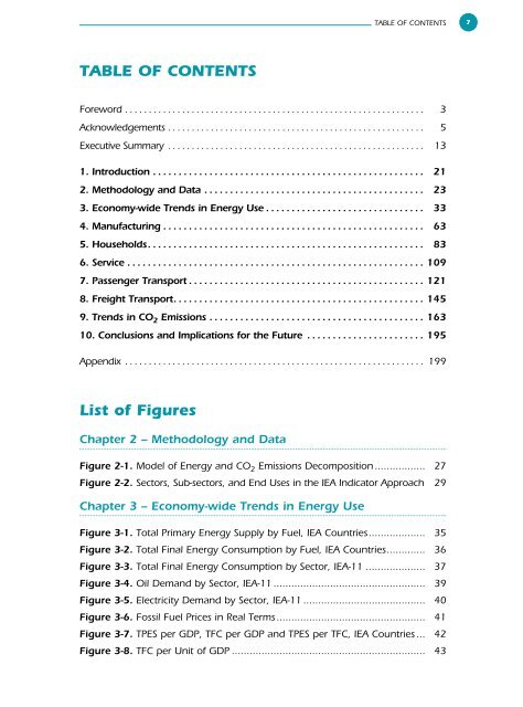 TABLE OF CONTENTS List of Figures - IEA