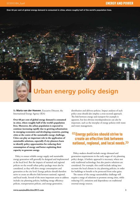 Urban energy policy design - IEA