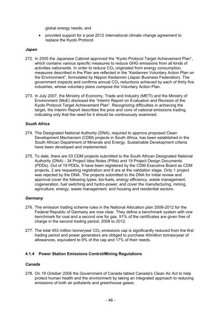 CIAB Market & Policy developments 2005/06 - IEA