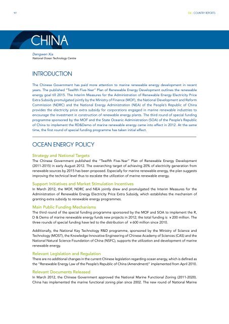 OES Annual Report 2012 - Ocean Energy Systems