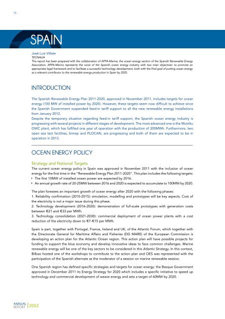 OES Annual Report 2012 - Ocean Energy Systems