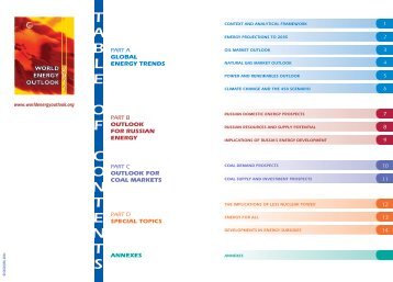 Table of contents - World Energy Outlook