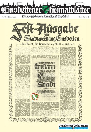 Heimatblatt Nr. 111 - Heimatbund Emsdetten