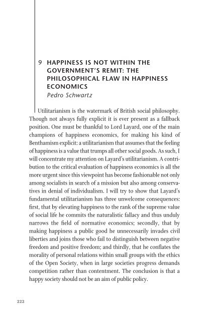 … and the Pursuit of Happiness - Institute of Economic Affairs