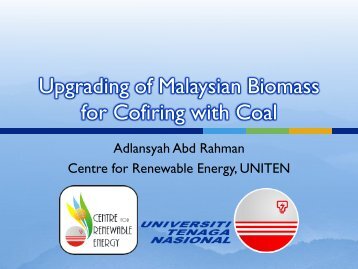 Upgrading of Malaysian Biomass for Cofiring with Coal