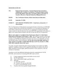 information on HOUSSE Memorandum - Illinois Education Association