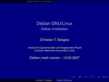 Debian GNU/Linux - Institut für Experimentelle und Angewandte ...