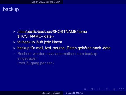 Debian GNU/Linux - Institut für Experimentelle und Angewandte ...