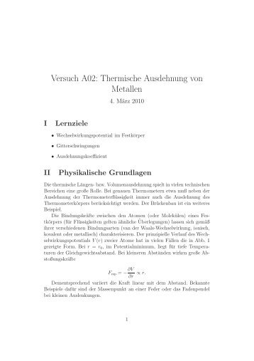Thermische Ausdehnung Berechnen. 6 w rmelehre 6 1 ...