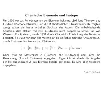Chemische Elemente und Isotope
