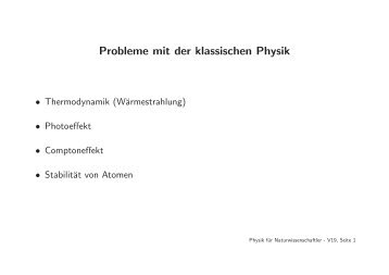 Probleme mit der klassischen Physik