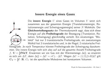 Innere Energie eines Gases