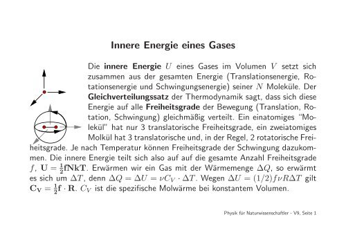 Innere Energie eines Gases