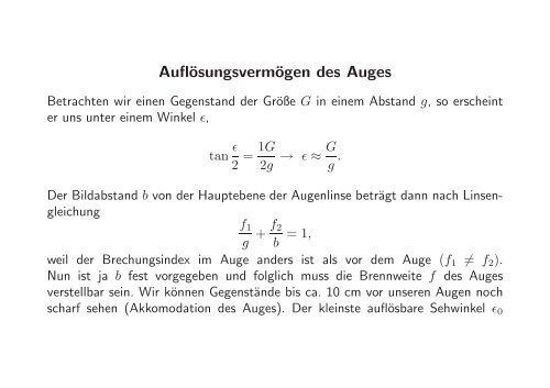 Optische Instrumente: Das Auge