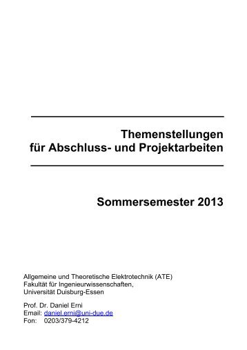 Katalog der Abschlussarbeiten - Allgemeine und theoretische ...