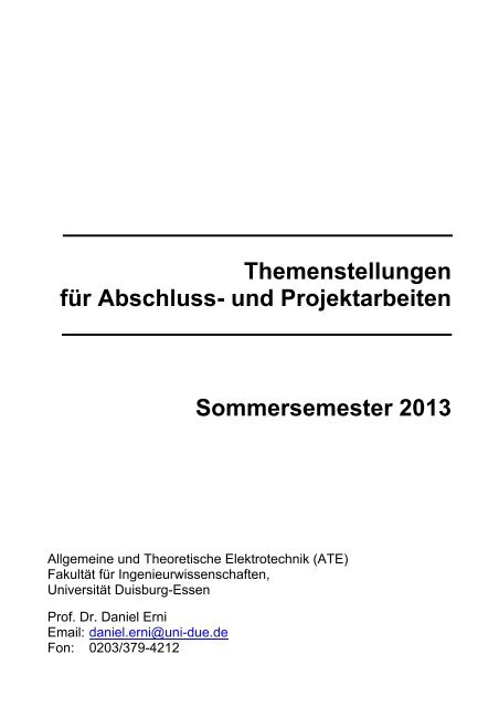 Katalog der Abschlussarbeiten - Allgemeine und theoretische ...