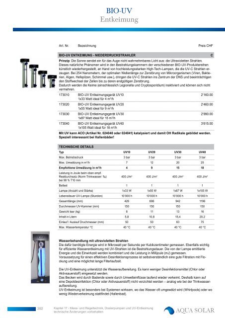 Mess- & Regeltechnik Poolmanager 5 â€žVersion ... - Aqua Solar AG