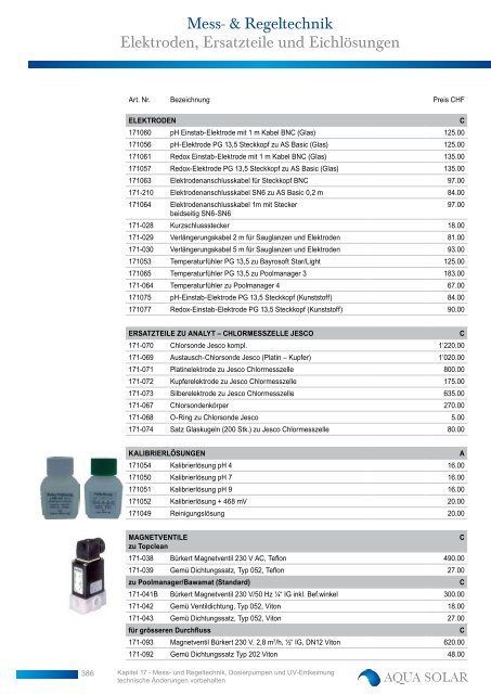 Mess- & Regeltechnik Poolmanager 5 â€žVersion ... - Aqua Solar AG