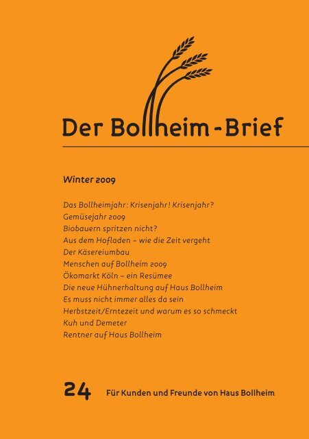 Bollheimbrief 2009 - Haus Bollheim