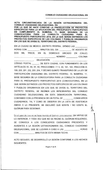 Formato de acta circunstanciada de la sesiÃ³n extraordinaria del ...